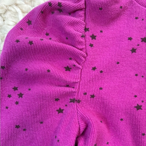 Girls GAP Fuchsia Black Star Long Sleeve Mock Neck Tee Size 5 - Picture 5 of 5